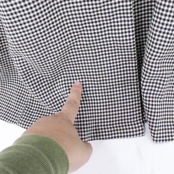 Vintage John Roberts dress womens 10 Houndstooth Velvet trim Button front maxi - Picture 7 of 14